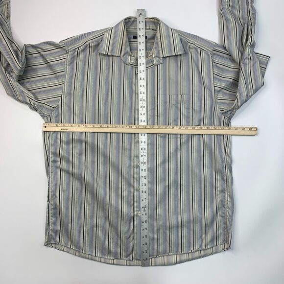 Vintage Burberry Shirt Mens XL Extra Large Striped Button Up Cotton Made in USA - Picture 6 of 10